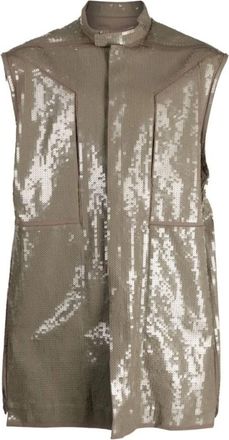 Rick Owens Geborduurde Teem 1 Vest - Heren - Bodywarmers - Beige - S - Jassen