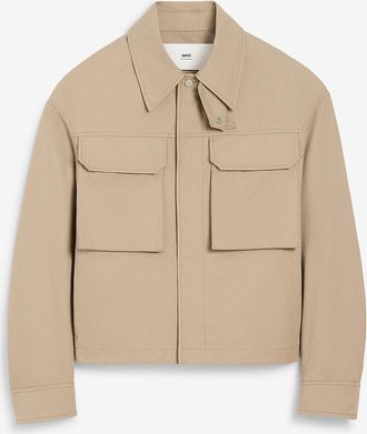 Ami Kurze Jacke aus Baumwollgabardine