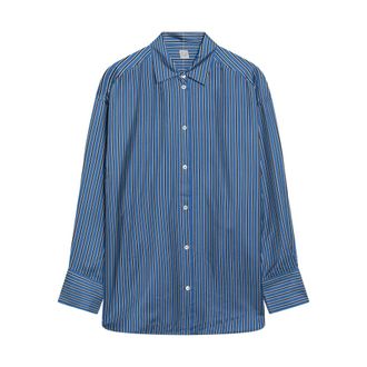 Toteme Shirts, female, Blue, Size: XS Oversized Striped Shirt