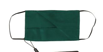 Dolce & Gabbana Womens Green Silk Pleated Elastic Ear Strap Face Mask Accessory