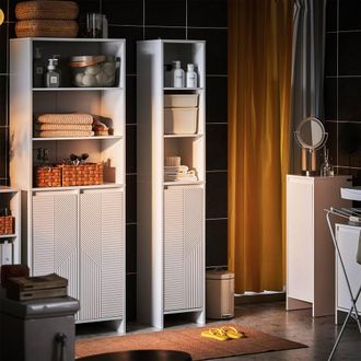 SoBuy Slim Bathroom Tall Cabinet - Adjustable Shelves & Anti-Tip in White