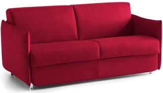 Dmora Sof&aacute; Cama 3 Plazas Petronia, Sof&aacute; Convertible Para Sal&oacute;n, Acolchado, Desenfundable, Calidad 100% Made In Italy, 200x95 H90 Cm, Rojo - Dmora