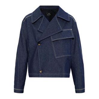 Paul Smith Denim Jackets, female, Blue, Size: 2XS Double-breasted Denim Jacket