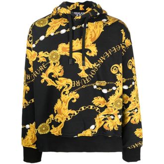 Versace Jeans Couture Hoodies & sweatvesten, Heren, Zwart, S, Zwarte Aw 23 Heren Hoodie