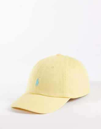 Polo Ralph Lauren Cappello con visiera giallo mais con logo-Blu navy