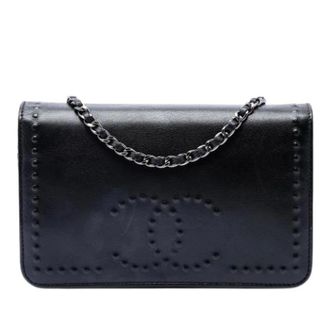 Chanel Pre-owned Wallet on Chain - Dames - Pre-owned - Zwart - Maat: ONE Size Leer
