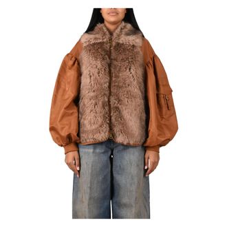 Glox Giubbino in ecopelliccia - - Jackets - Donna - Marrone - M