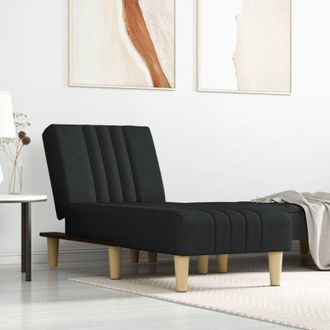 vidaXL Vidaxl - Chaise Longue in Tessuto Nero