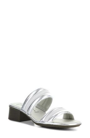 FLY London Eity Block Heel Sandal in Silver/White at Nordstrom Rack, Size 10-10.5Us / 41Eu
