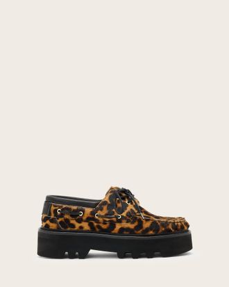AllSaints Aastha Fur Boat Shoes