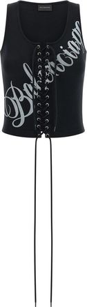 Balenciaga Black Lace-Up top