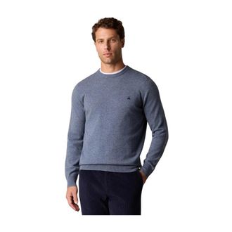 Brooks Brothers Truien & Vesten, Heren, Blauw, 3Xl, Wol, Lamswol Ronde Hals