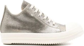 Rick Owens metallic-effect low-top sneakers - Silver