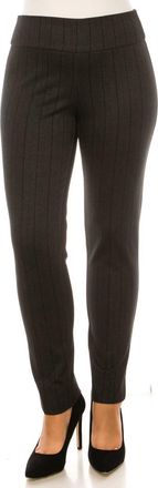Zac & Rachel Figure-Defining Slim Ankle Pull On Pants In Grey/black Herringbo