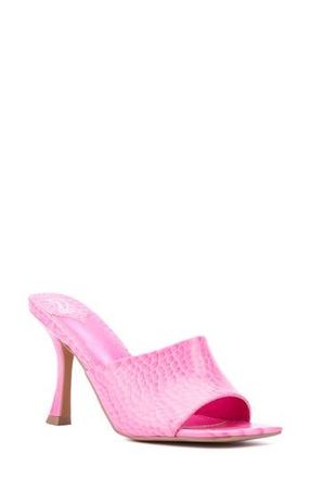 New York & Company Delara Croc Embossed Heeled Sandal in Pink at Nordstrom Rack, Size 8.5