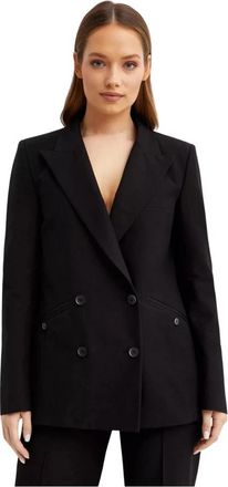 Fay Double-breasted Katoenen Blazer - Dames - Blazers - Zwart - M - Katoen - Jassen