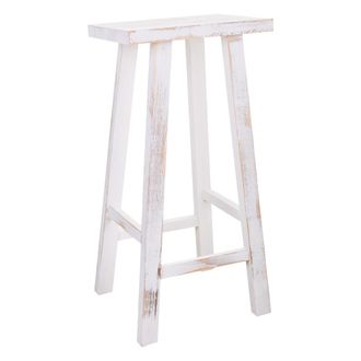Wanderlust Deco Wanderlust Deco - Taburete De Madera Blanco 35x25x70