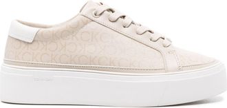 Calvin Klein logo-print flatform sneakers - women - Other fibres - 40 - Neutrals