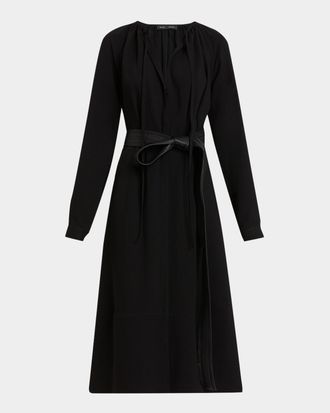 Proenza Schouler Enya Lightweight Crepe Dress with Belt