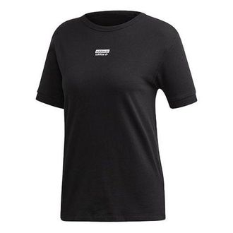 adidas (WMNS) adidas Classic box logo Pattern Short Sleeve Black ED5842
