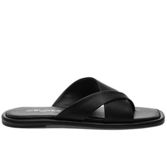 J/Slides Women Yuri Sandal In Black Leather