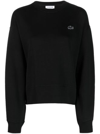 Lacoste logo-appliqué long-sleeve sweatshirt - Black