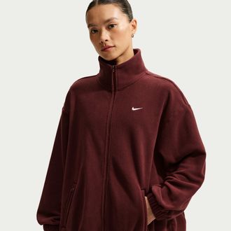 Nike Womens One Therma-FIT Oversized Full-Zip Jacket in Purple | IX7287-658