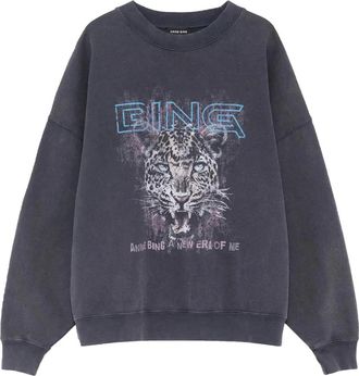 Anine Bing Miles Sweatshirt - Dames - Sweatshirts - Zwart - L - Katoen - Hoodies & sweatvesten