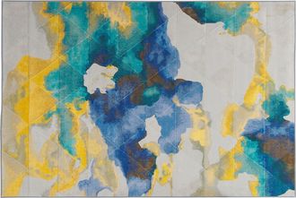 Beliani Alfombra Tejido De Poli&eacute;ster Multicolor Patr&oacute;n Abstracto Efecto De Pintura Fondo Revestido De Goma 160 X 230 Cm Ceyhan