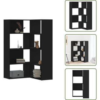 vidaXL Spazio angolare - vidaXL Libreria Angolare 4Ripiani Nera 85x85x140 cm Legno Multistrato - Archiviazione angolare