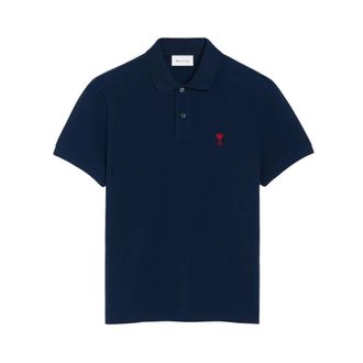 Ami Polo Shirts, male, Blue, Size: XL De Coeur Polo