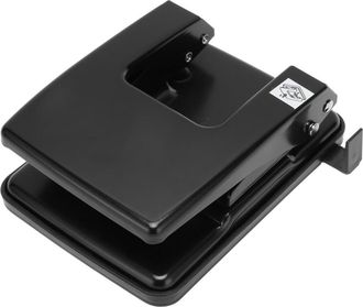 OEM Perforadora De Doble Agujero, Capacidad Para 40 Hojas, Material Met&aacute;lico Negro, Con Dispositivo Gu&iacute;a