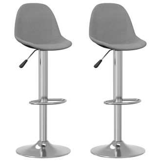 vidaXL Taburetes De Cocina 2 Unidades Tela Gris Vidaxl