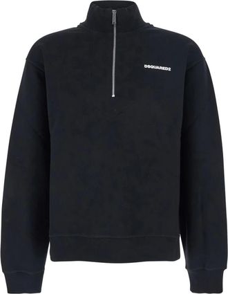 Dsquared2 Cotton Sweatshirt Met Rits - Heren - Vesten met rits - Zwart - S - Katoen - Hoodies & sweatvesten