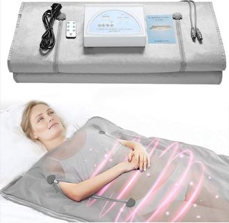 OEM Cobertura De Sauna, 650w Cobertura T&eacute;rmica De Terapia De Infrarrojos Lointain (fir) 220v 2 Zonas (fermeture &Agrave; Glissi&egrave;re &Agrave; La Main)