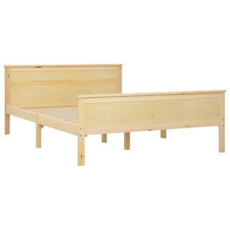 Berkfield Home Beautiful Bed Frame Solid Wood Pine 140x200 cm in Light Tan