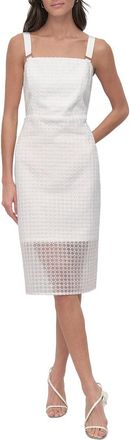 DKNY Circle Organza Eyelet Midi Dress