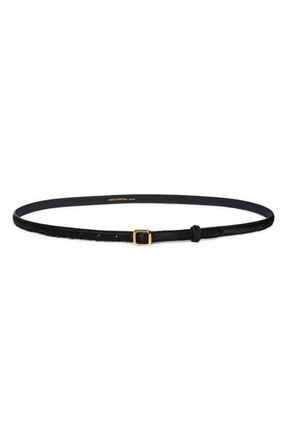 LI&Eacute; STUDIO The Georgia Slim Suede Belt in Gold/Black Calf Hair at Nordstrom, Size 2