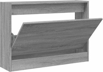 vidaXL Vidaxl - Zapatero de madera de ingeniería gris Sonoma 80x21x57 cm