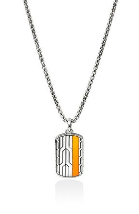 John Hardy Icon 50 Tag Pendant Necklace in Silver at Nordstrom, Size 22