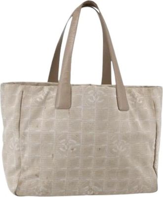 Chanel Pre-owned Nylon Tote - Dames - Vintage Shopper - Beige - ONE Size - Nylon - Vintage