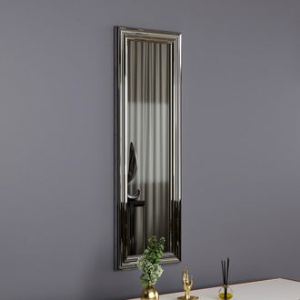 Dmora Espejo Croviana, Forma Rectangular, De Pared, Estructura Transparente, 30x90h Cm Plata