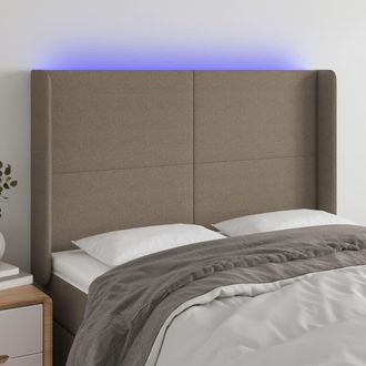 vidaXL Cabecero Con Led De Tela Gris Taupe 147x16x118/128 Cm Vidaxl