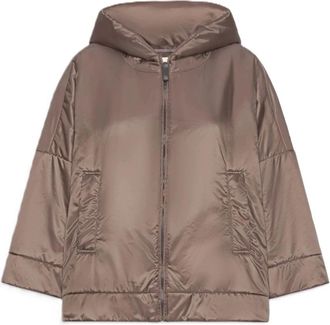 Max Mara Korte Gewatteerde Jas Mtcfiore - Dames - Winterjassen - Bruin - S - Leer - Jassen