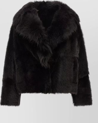 BLANCHA shearling cropped jacket