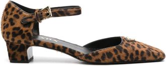 Prada Leopard Print Ankle Strap Sandals