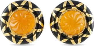 Elizabeth Gage 18K Yellow Gold Citrine and Enamel Earrings EG13-060326