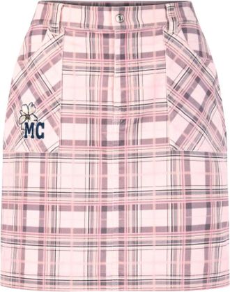 Marc Cain Corduroyrok met ruit en borduursel - Dames - Korte rokken - Roze - L - Katoen - Rokken