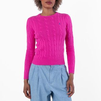 Polo Ralph Lauren Logo Embroidered Braided Knit Sweater, Size Small