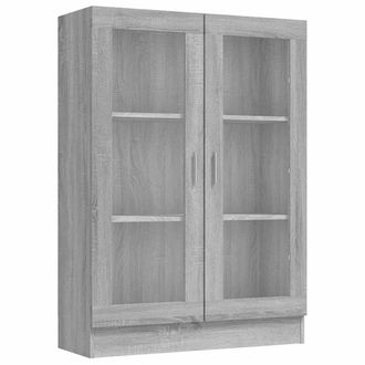 vidaXL Vitrina Madera Contrachapada Gris Sonoma 82,5x30,5x115 Cm Vidaxl